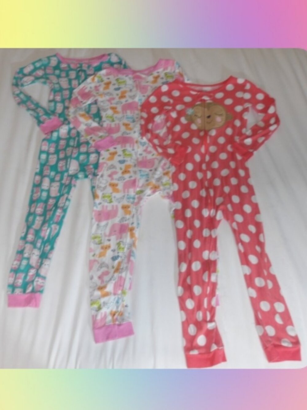 Carters Simple Joy - 3 Pcs 5T Toddler Romper PJ Long Sleeve Leg Zip-Front Cotton